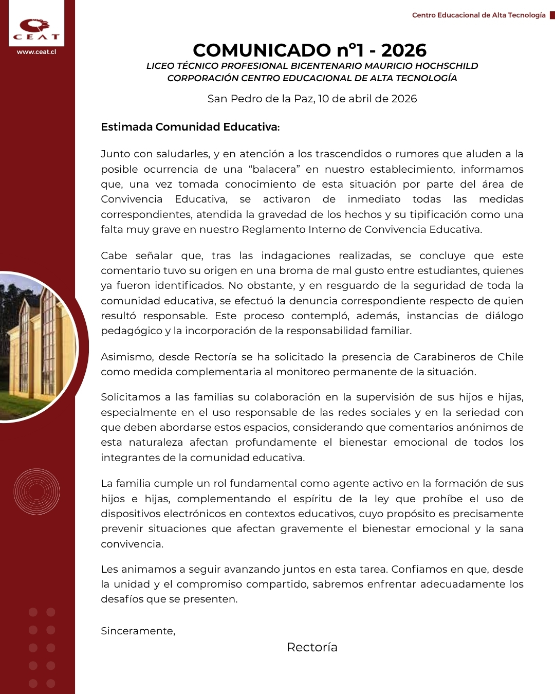 Comunicado Nº1 - 10042026